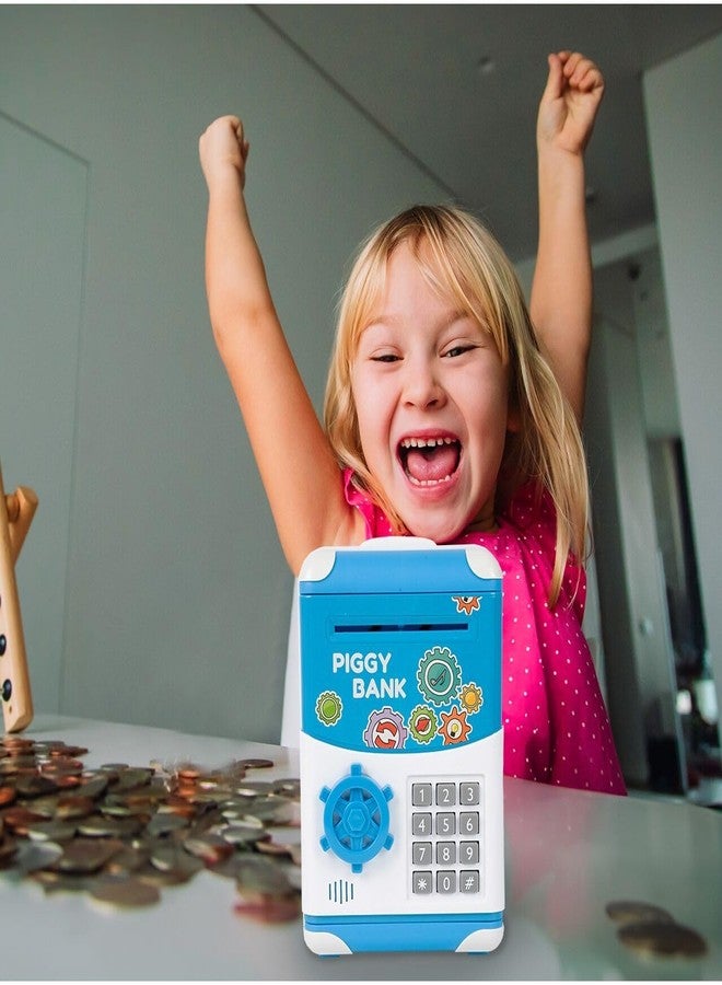 بلس بوينت حصالة نقود إلكترونية للأطفال من عمر 3 إلى 12 سنة، صندوق توفير نقود، حصالة نقود صغيرة، ألعاب هدايا للأولاد والبنات من عمر 3 إلى 12 سنة (عربة زرقاء) - Image 5